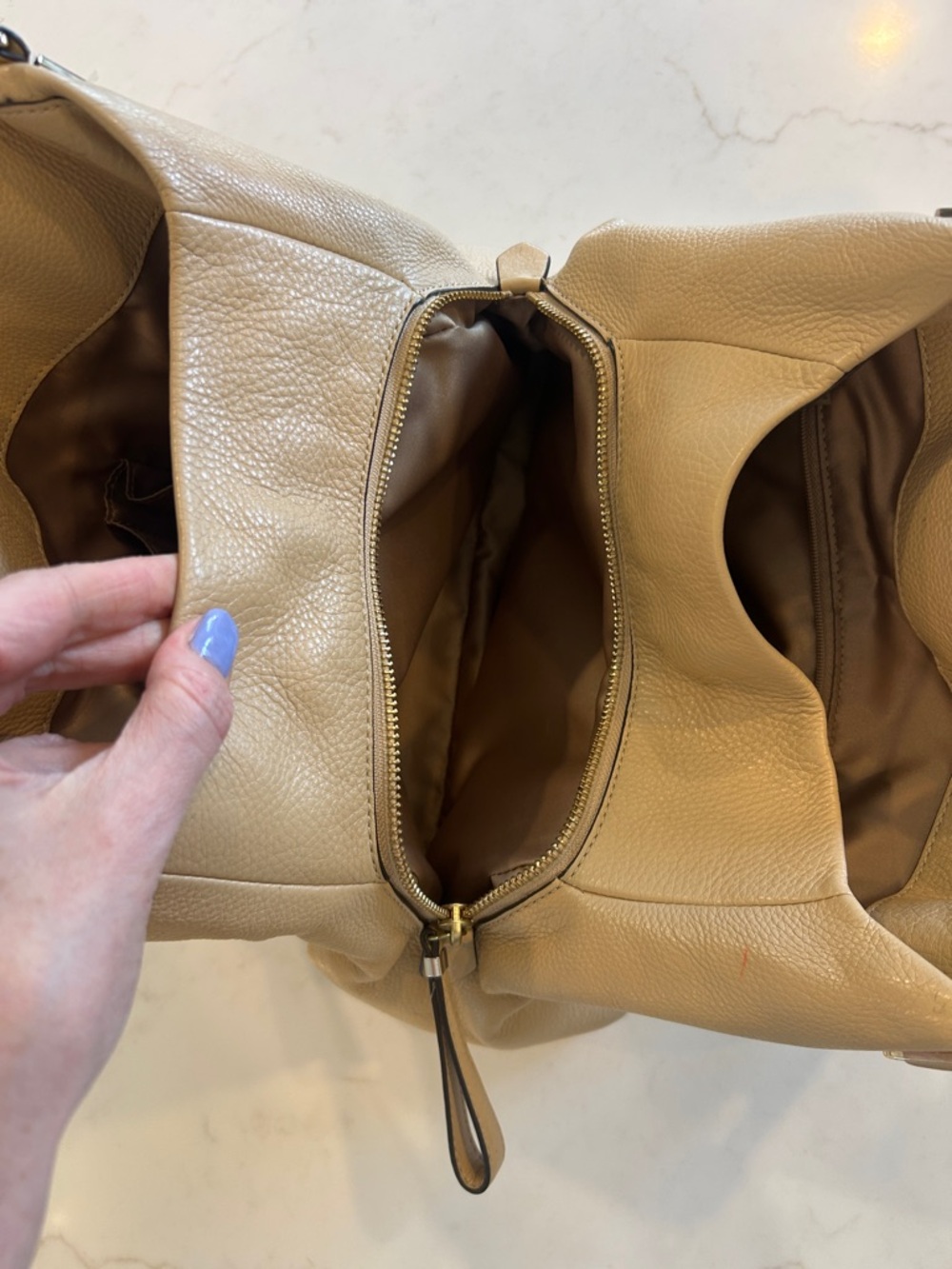 Coach Madison Leather Shoulder Tote Bag in Camel - Picture 6 of 11